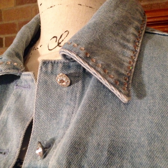 ❤️Christine  Alexander Swarovski  Denim Jacket - Picture 3 of 8
